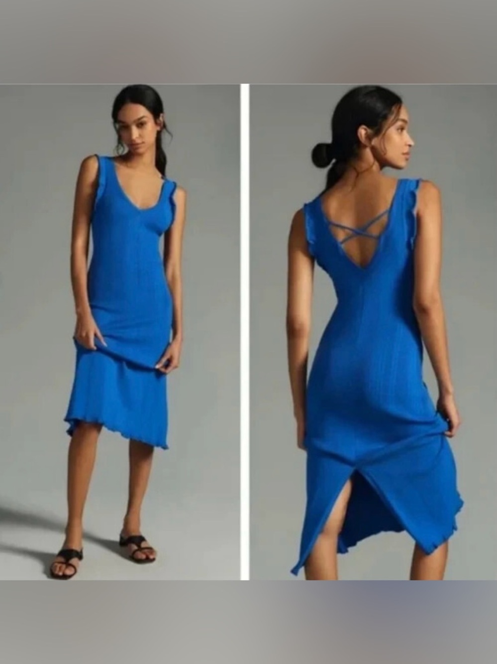 NWT: Anthropologie Daily Practice Azure Sapphire Stretch Knit Dress